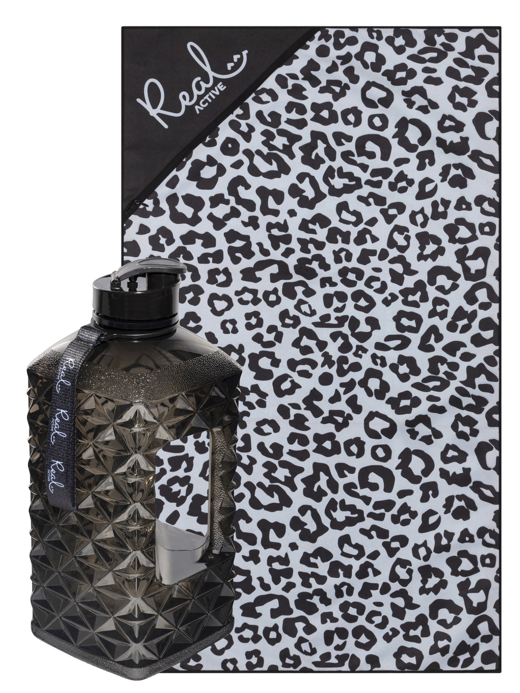 Real Active 2.2L Water Bottle & Gym Towel Bundle 3