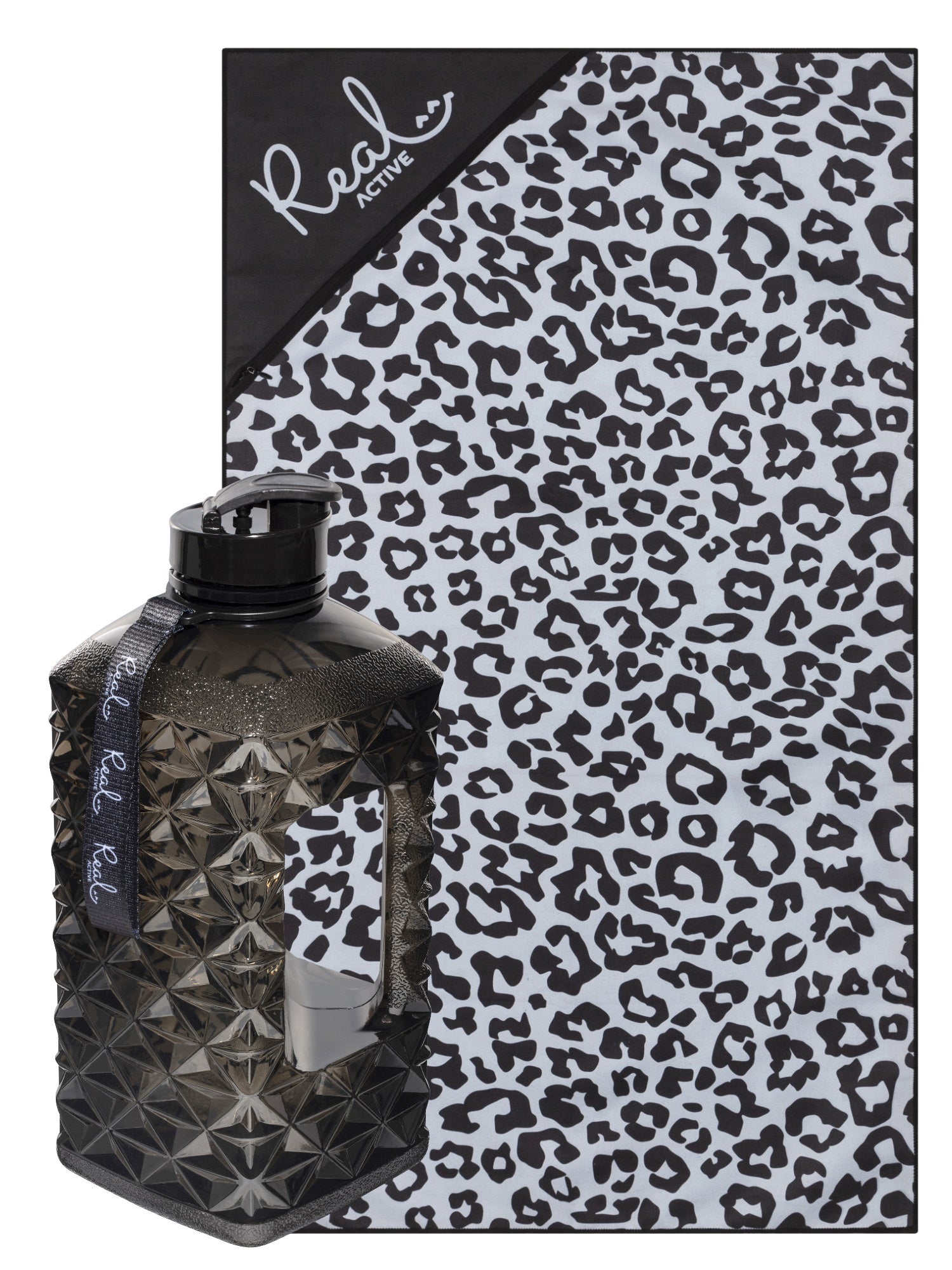 Real Active 2.2L Water Bottle & Gym Towel Bundle 3