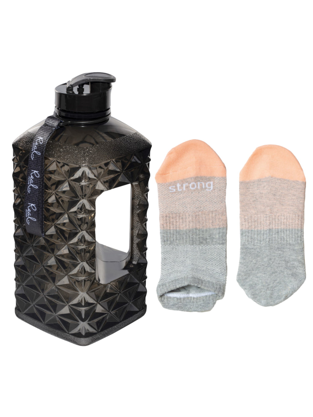 Products Real Active Water Bottle & Sport Socks Bundle