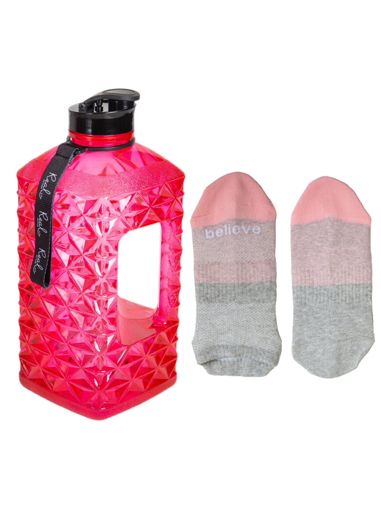 Products Real Active Water Bottle & Sport Socks Bundle 2