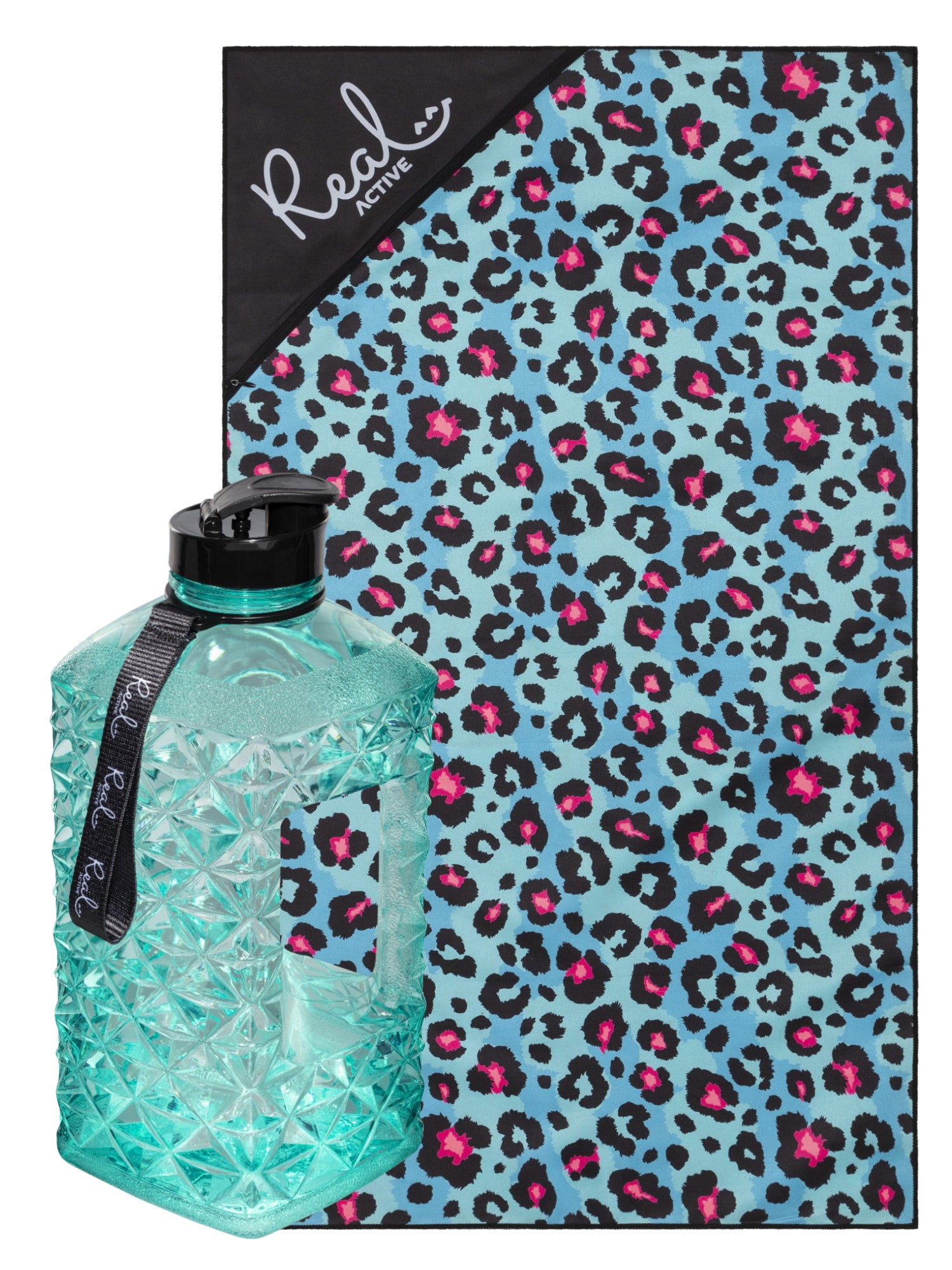 Real Active 2.2L Water Bottle & Gym Towel Bundle 4