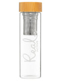 Real Active Glass Water Bottle With Infuser 650mL